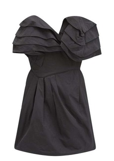 Preen By Thornton Bregazzi - Agnese Ruffled Taffeta-twill Mini Dress - Womens - Black