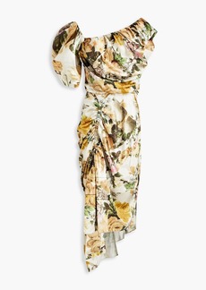 Preen By Thornton Bregazzi - Heaven one-shoulder floral-print satin dress - Neutral - S