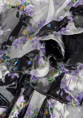 Preen By Thornton Bregazzi - Mystic ruffled printed devoré-satin midi dress - Purple - M