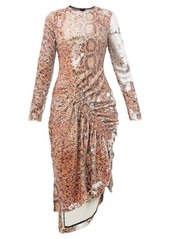 Preen By Thornton Bregazzi Gladys snake-print flip-sequinned dress