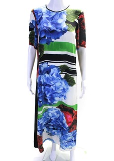 Preen By Thornton Bregazzi Womens Silk Chiffon Midi Dress Multicolor