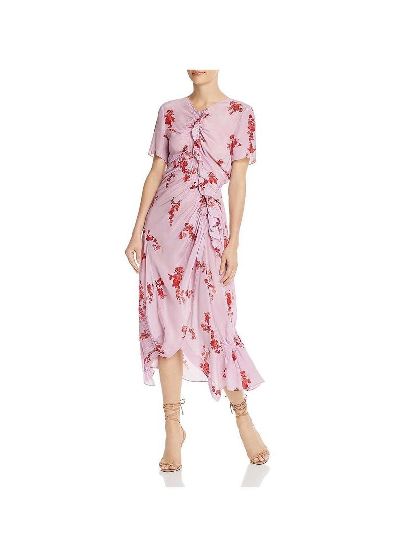 Preen Serelida Womens Woven Smocked Midi Dress