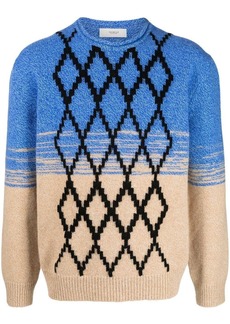 Pringle argyle-pattern wool jumper