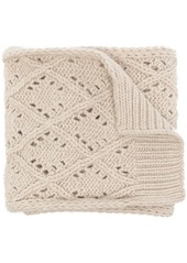 Pringle diamond eyelet-stitch wool scarf