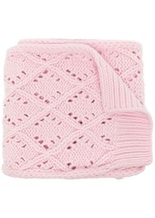 Pringle diamond eyelet-stitch wool scarf