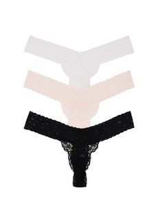 Privacy Please Violet Lace Thong 3 Pack