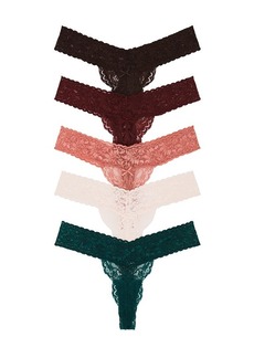 Privacy Please Violet Lace Thong 5 Pack