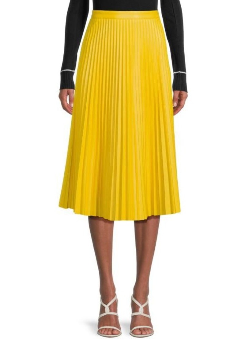 Proenza Schouler Accordion Pleat Faux Leather Midi Skirt