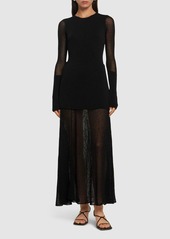 Proenza Schouler Anita Sheer Mesh Knit Long Dress