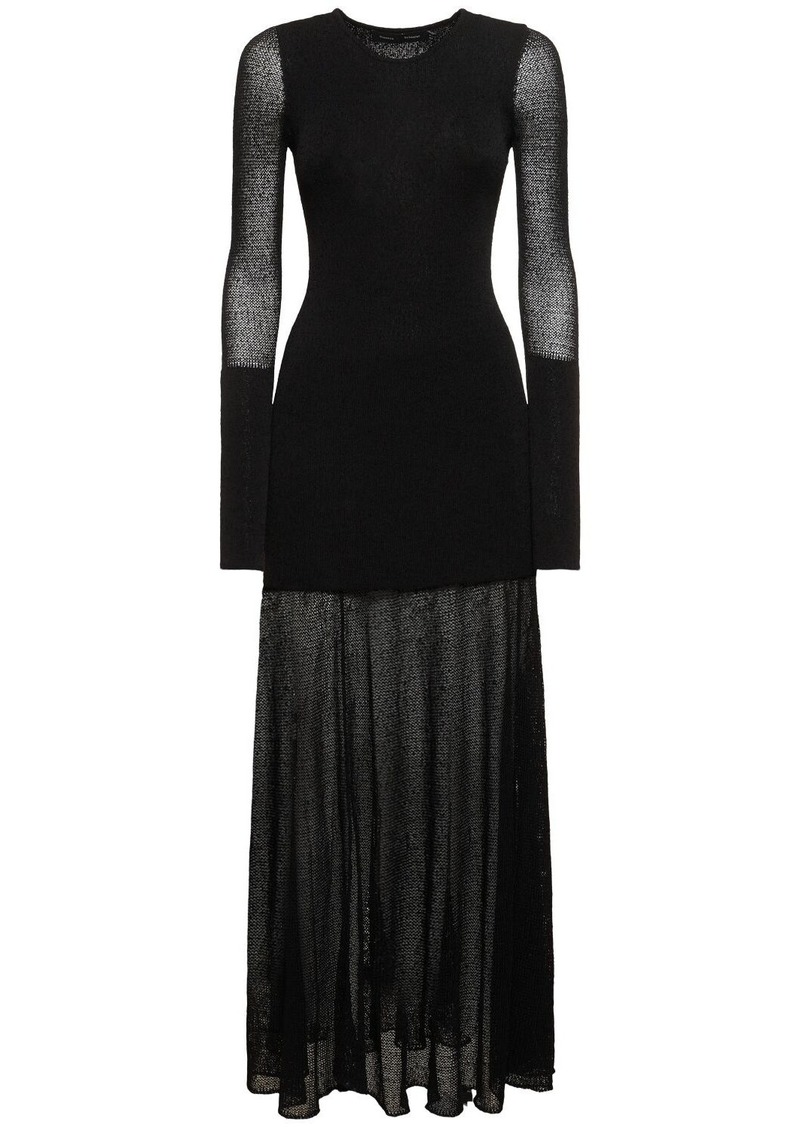 Proenza Schouler Anita Sheer Mesh Knit Long Dress