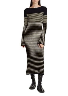 Proenza Schouler Bouclé Striped Sweater Dress