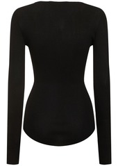 Proenza Schouler Boyd Henley Knit Ribbed Top