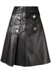 Proenza Schouler button-embellished pleated leather skirt