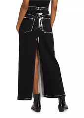 Proenza Schouler Calder Printed Denim Maxi Skirt