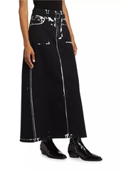 Proenza Schouler Calder Printed Denim Maxi Skirt