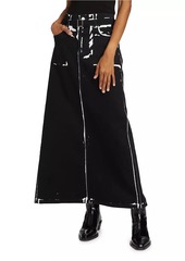 Proenza Schouler Calder Printed Denim Maxi Skirt