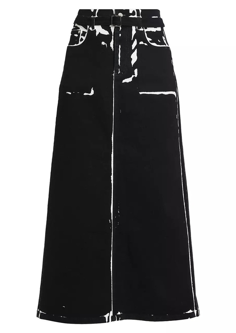 Proenza Schouler Calder Printed Denim Maxi Skirt