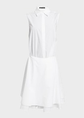 Proenza Schouler Cindy Drop Waist Washed Poplin Dress