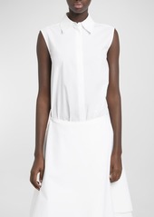 Proenza Schouler Cindy Drop Waist Washed Poplin Dress