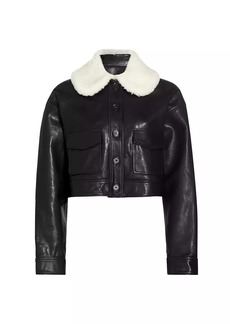 Proenza Schouler Cropped Leather & Shearling Jacket