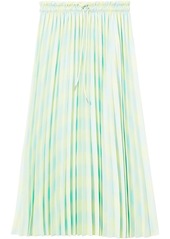 Proenza Schouler Diffused Gingham Georgette Pleated Skirt