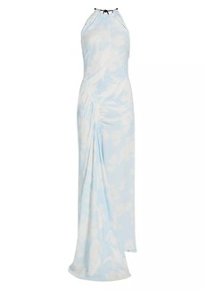 Proenza Schouler Floral Draped Sleeveless Gown