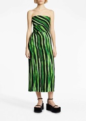 Proenza Schouler graphic-print strapless midi dress