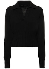 Proenza Schouler Jeanne Cashmere Knit Crop Polo Sweater