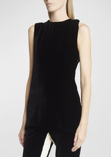 Proenza Schouler Joyce Twisted Velvet Tank Top