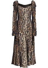 Proenza Schouler leopard crepe de Chine cinched dress