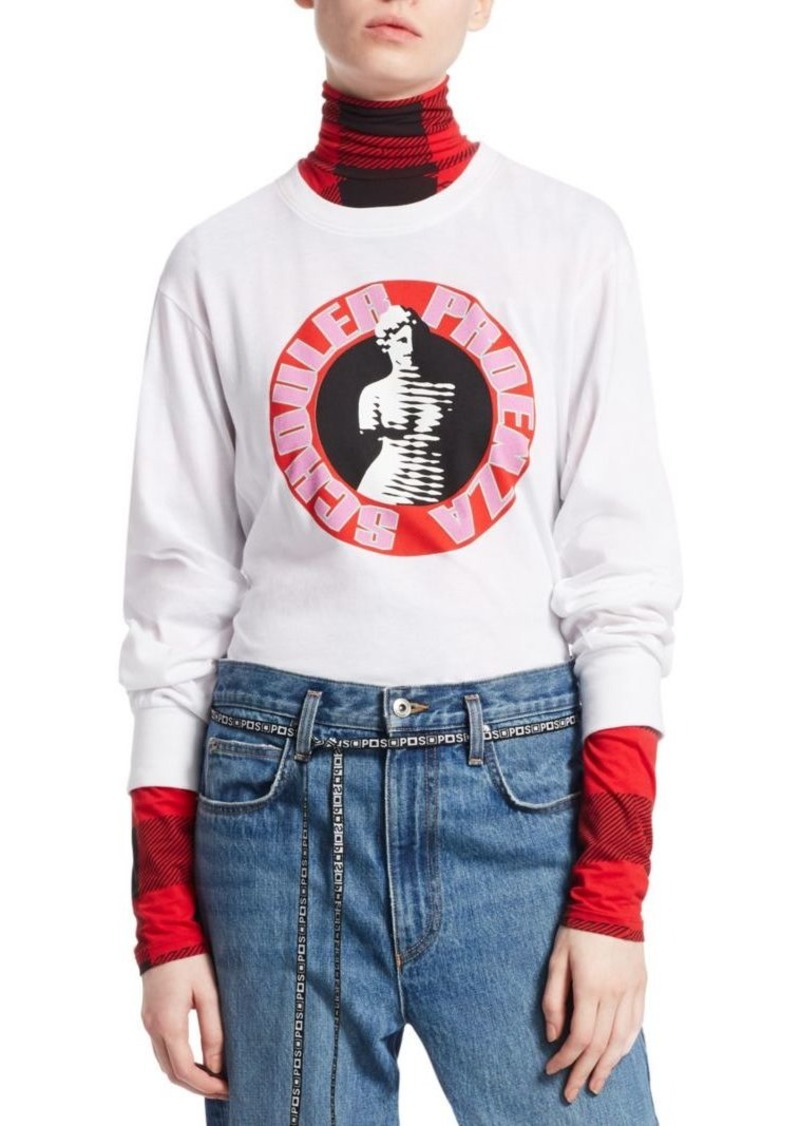 Proenza Schouler Long-Sleeve Graphic Tee