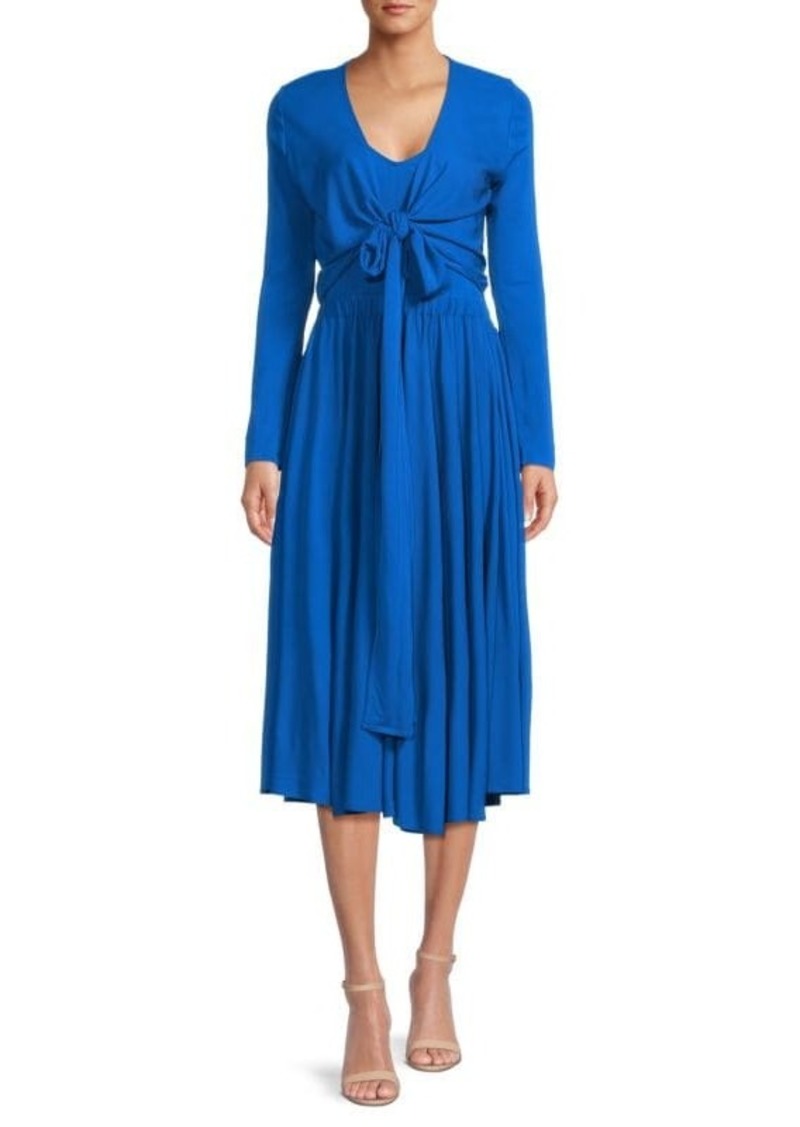 Proenza Schouler Matte Crepe Wrap Midi Dress