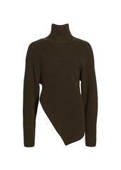 Proenza Schouler Merino Wool Asymmetric Turtleneck Sweater
