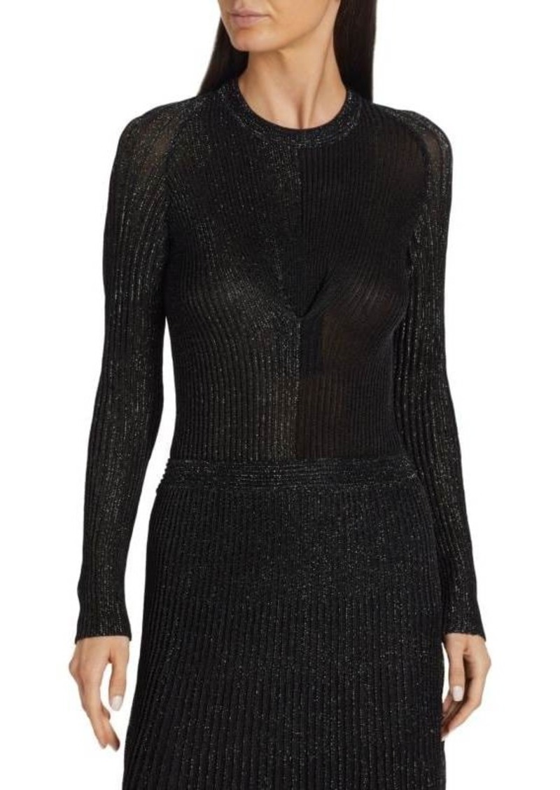 Proenza Schouler Metallic Ribbed Sweater