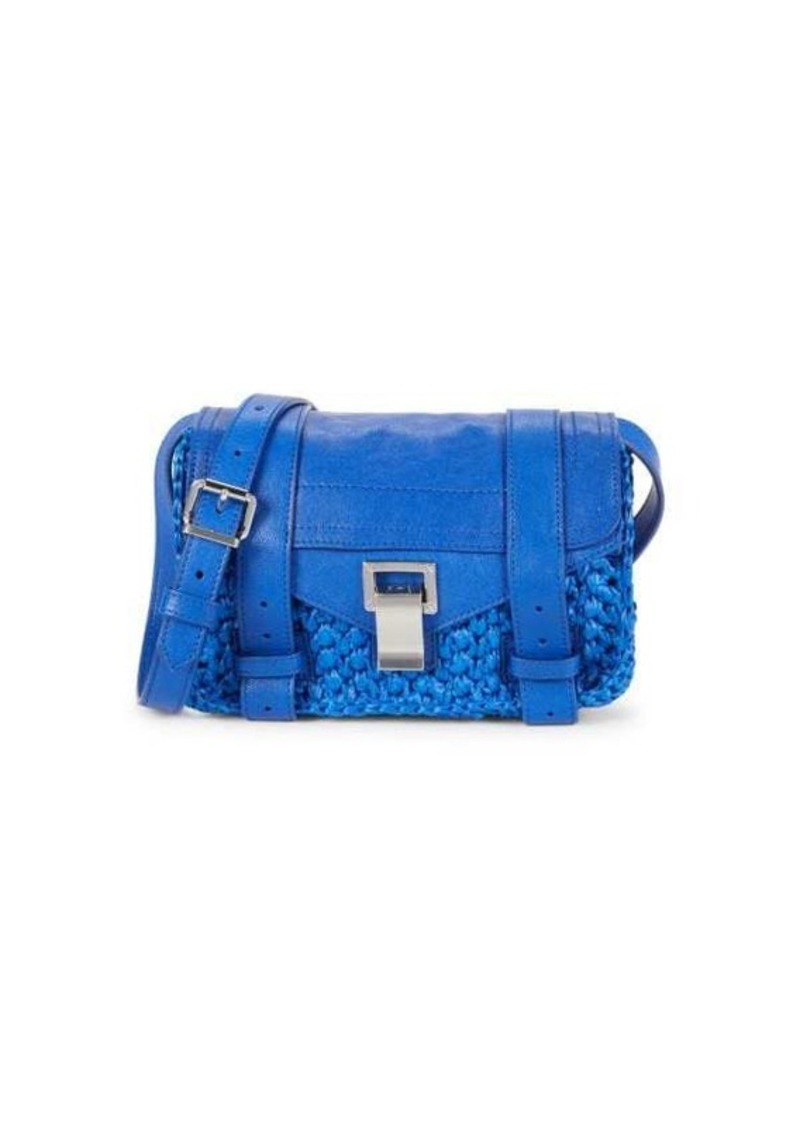 Proenza Schouler Mini Raffia & Leather Crossbody Bag