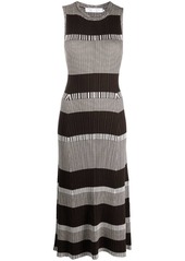 Proenza Schouler striped rib-knit midi dress