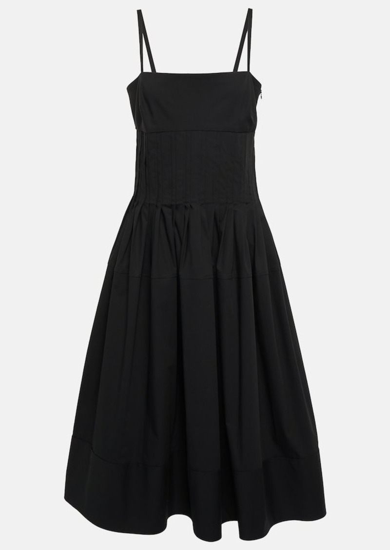 Proenza Schouler Pleated cotton-blend poplin midi dress