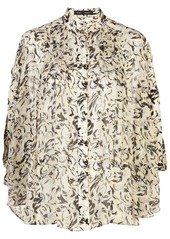 Proenza Schouler printed cape sleeves blouse