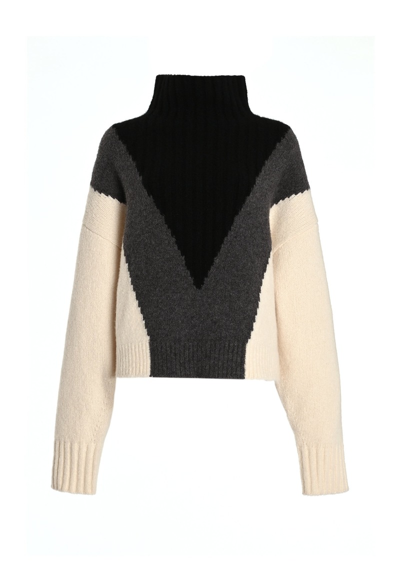 Proenza Schouler - Alma Intarsia-Knit Cashmere-Blend Sweater - Black/white - S - Moda Operandi