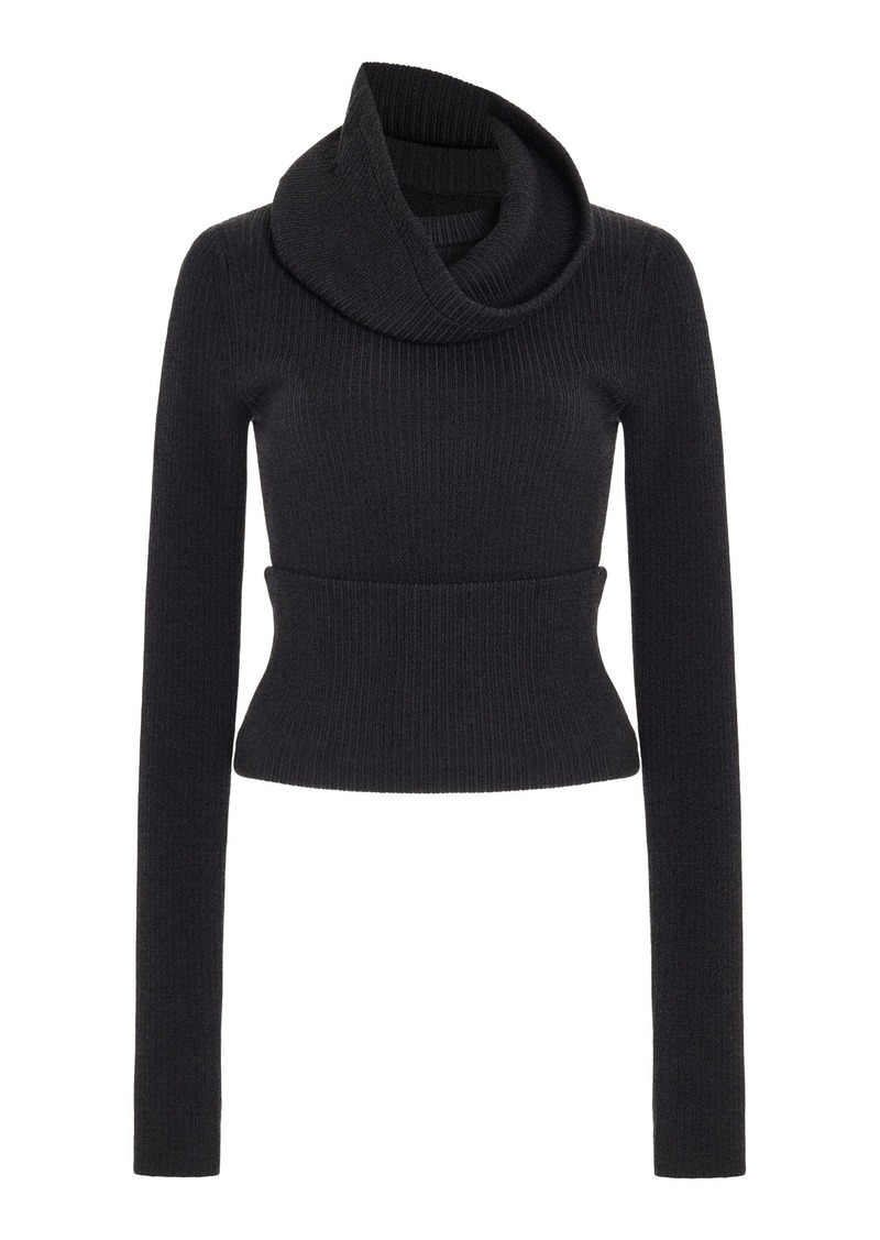 Proenza Schouler - Alyssa Cowl Neck Knit Sweater - Grey - S - Moda Operandi