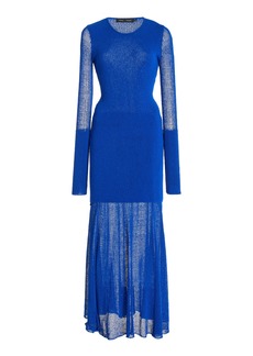 Proenza Schouler - Anita Layered Knit Maxi Dress - Blue - S - Moda Operandi