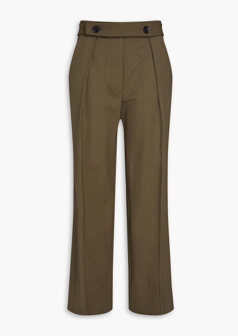 Proenza Schouler - Belted wool-blend crepe wide-leg pants - Neutral - US 0
