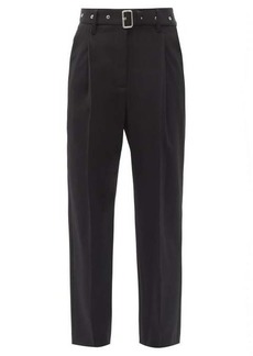Proenza Schouler - Belted Wool-blend Tapered Trousers - Womens - Black