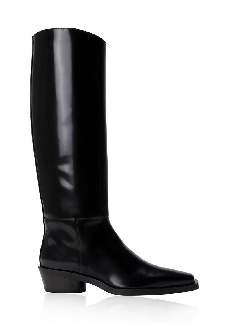 Proenza Schouler - Bronco Knee-High Leather Boots - Black - IT 39 - Moda Operandi