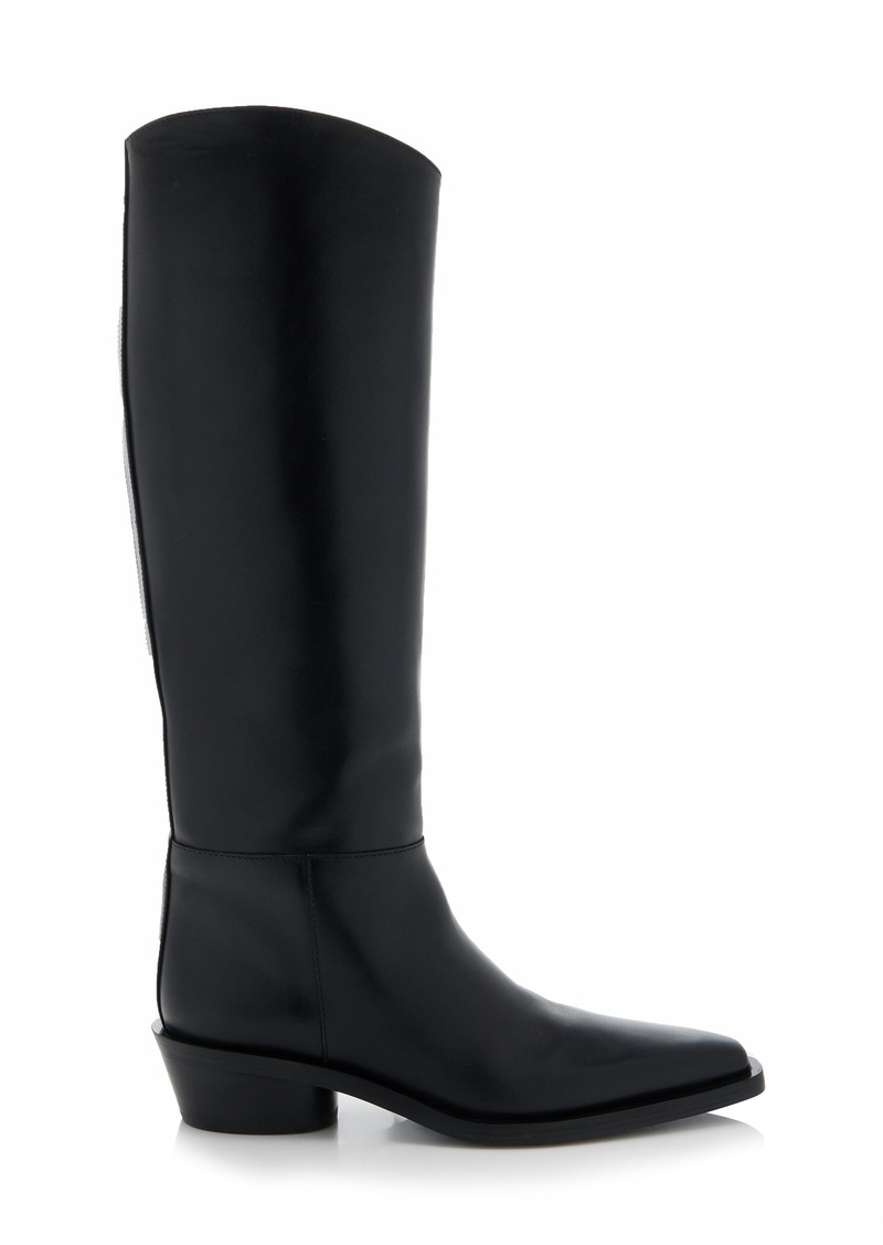 Proenza Schouler - Bronco Leather Knee Boots - Black - IT 38 - Moda Operandi