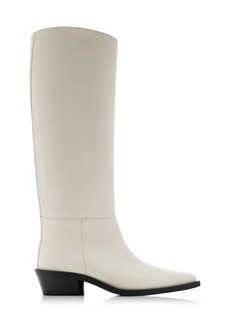 Proenza Schouler - Bronco Leather Knee Boots - Ivory - IT 41 - Moda Operandi