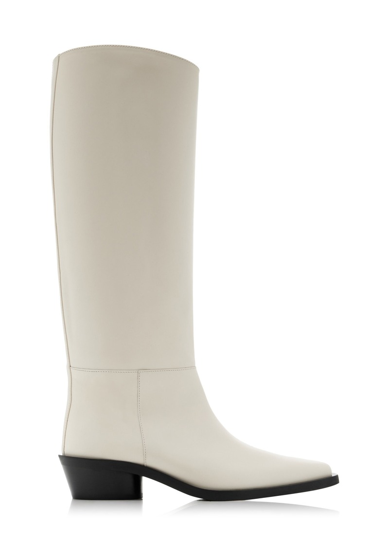 Proenza Schouler - Bronco Leather Knee Boots - Ivory - IT 37 - Moda Operandi