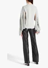 Proenza Schouler - Cape-effect fringed cotton-blend sweater - Gray - S