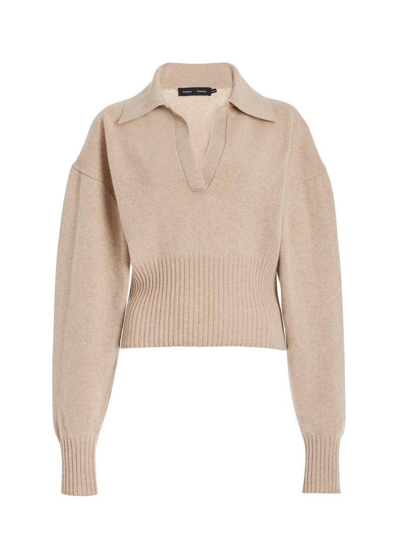 Proenza Schouler - Collared Knit Eco-Cashmere Sweater - Tan - L - Moda Operandi