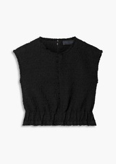 Proenza Schouler - Cropped bouclé-tweed top - Black - US 6